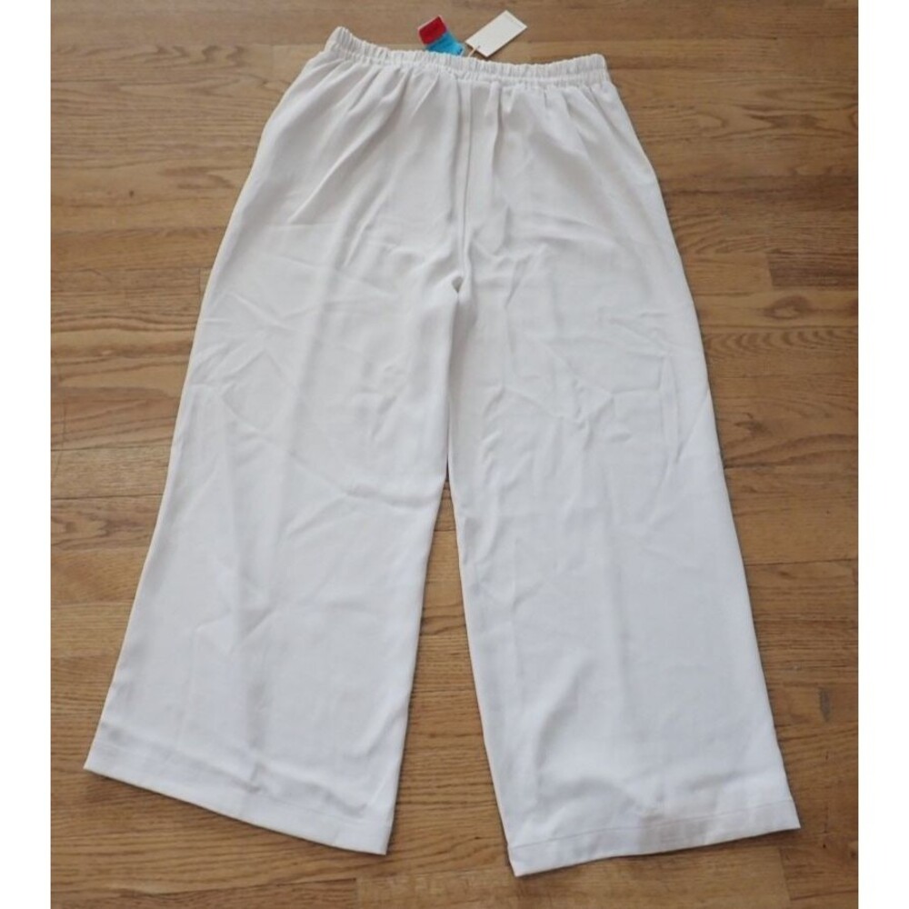 Melloday Women's Size Large White Ivory Wide Leg High Rise Crop Pants NWT "READ" - Picture 2 of 10